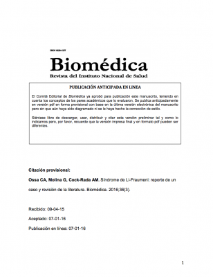 Li-Fraumeni Syndrome: Case Report And Literature Review